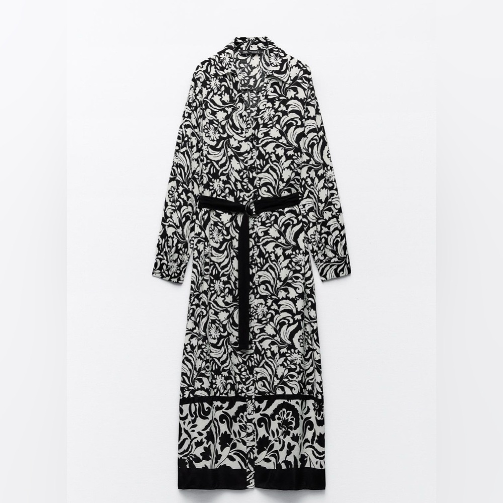 Zara Monochrome Floral Dress